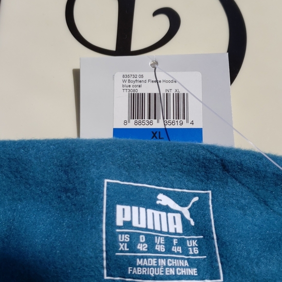 Puma Hoodie Size: XL Thermal Cell Sweatshirt With Pockets Blue Coral NWT - Picture 12 of 13